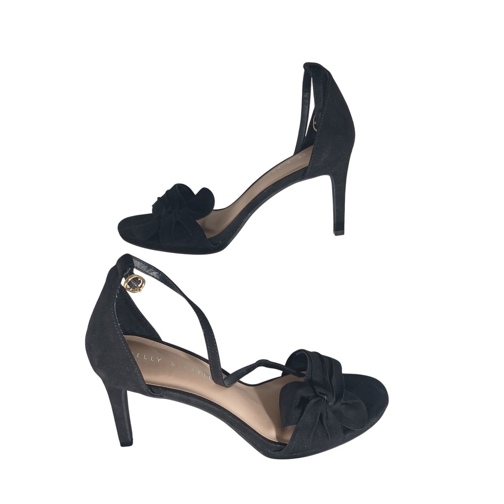 Kelly & Katie Alexie Sandals 7.5 Black Bow Stiletto Formal Evening Heels